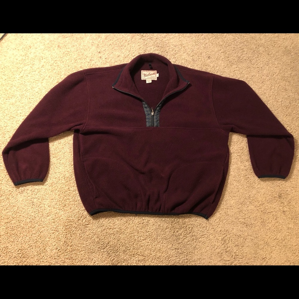 Vintage Woolrich Maroon Fleece pullover jacket L